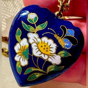 Enamel Floral Pendant